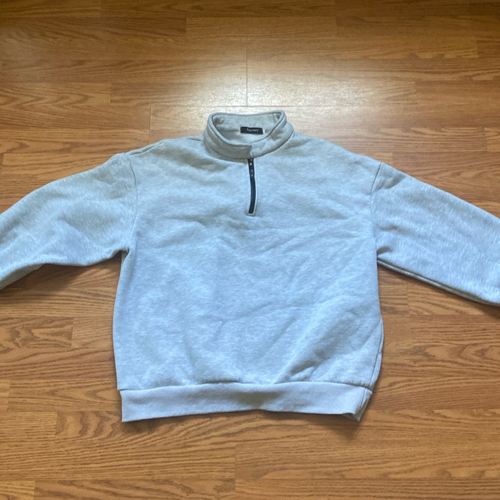 Automet Sweatshirt men size L Light Gray Zip Fleece Pullover